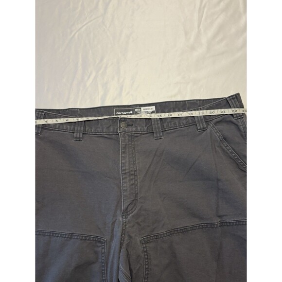 Carhartt Gray Double Knee Regular Loose Fit BN2802-M Work Duck Pants 46x32 - Picture 10 of 13
